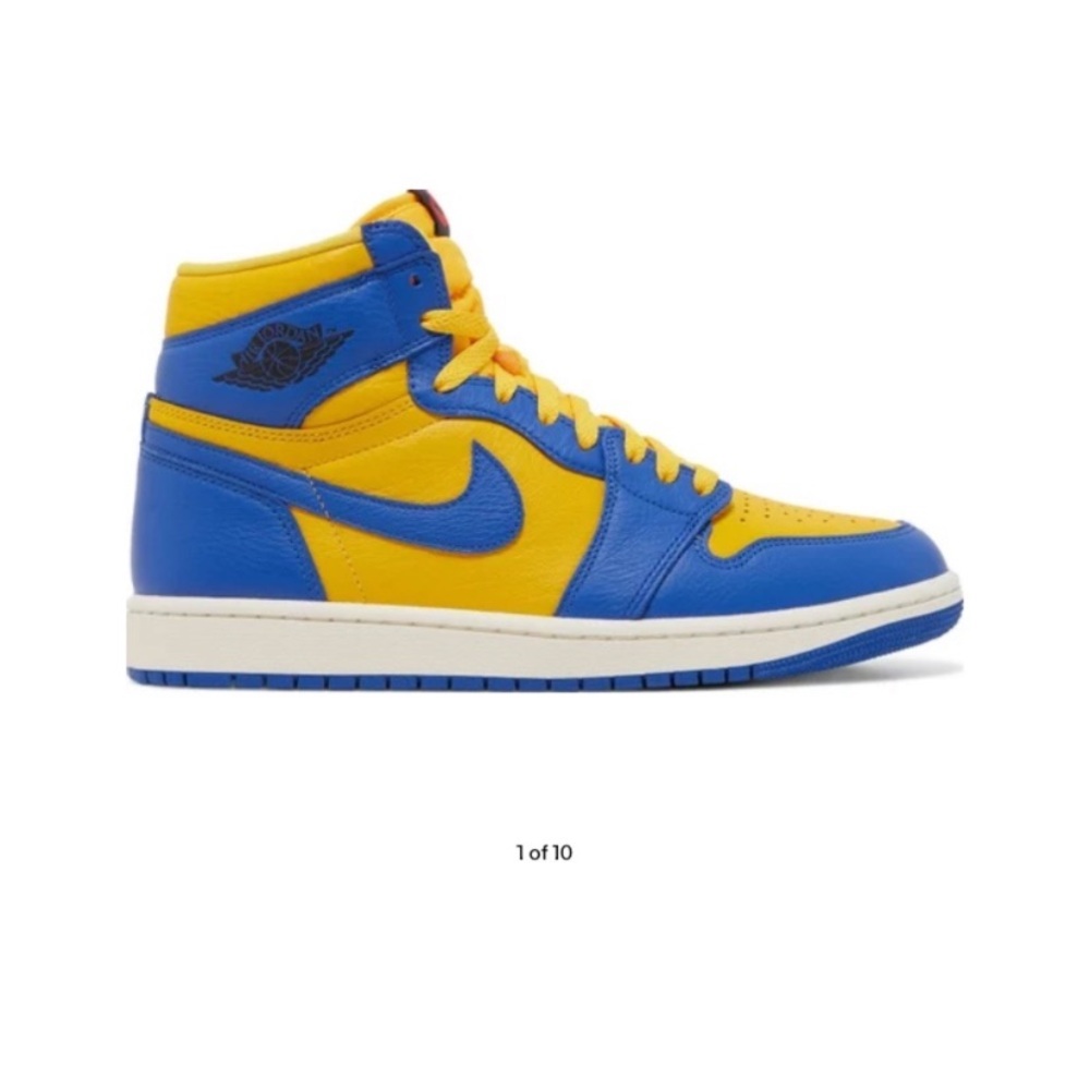 Nike Women's Blue and Yellow High-Top Sneakers